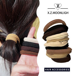 【 X.z. แสงจันทร์】เชือกรัดผมเม็ดตรงสำหรับผู้หญิงเชือกรัดผมหนาเรียบง่ายและสง่างามความยืดหยุ่นสูงสำหรับผมทนทานและไม่เป็นอันตรายต่อเส้นผมเชือกรัดผมหนา