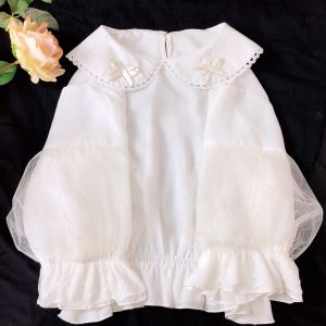 Original Lolita Dress Chiffon Innerwear Doll Collar Short Shirt Easiest for Match JSK Bottoming Shirt