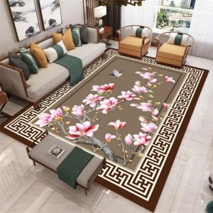 VIKAMA American Vintage Bedroom Living Room Floor Carpet Waterproof Slip Resistant Stain Resistant Comfortable Home Decor