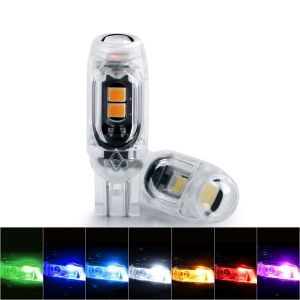 1pc Flash T10 Led Bulb Turn Signal Light W5W 194 Width Indicator with Lens Car Parking Daytime Running License Plate Dome Reading Lamp Auto Motorcycle Led Light 2835 5SMD Strobe