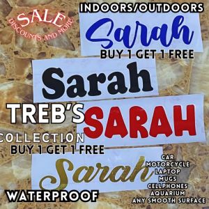 Sticker Name Decals: Buy 1 Get 1 Free Motorcycle Car Tumbler Laptop Decals