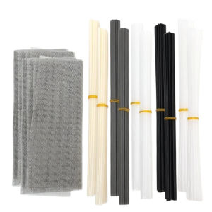 110/55Pcs Plastic Welding Rods Set PP PVC PE ABS with 5 Stainless Steel Reinforcing Mesh for Bumper Household Repair