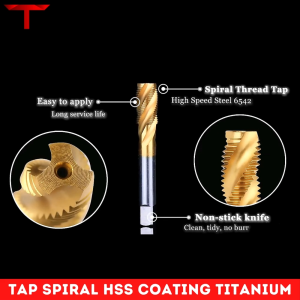 Pembuat Drat Baut Tap Mesin M2 M2.5 M3 M3.5 M4 M5 M6 M8 M10 M12HSS Titanium Spiral Flute