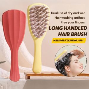 Long Handled Shampoo Comb Silicone Cleaning Scalp Massager Brush for Hair Cleaning Exfoliating Scalp Comb Shampoo Hair Comb