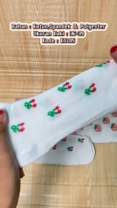 FSKS105 Kaos Kaki Wanita Ankle Socks Kaos Kaki Semata Kaki Motif Strawberry