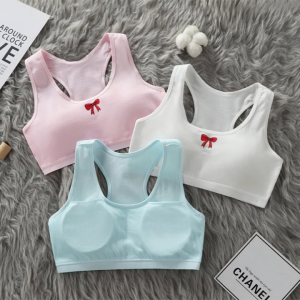 เสื้อซับในเด็ก NY25 🎀 คละสี3ตัว   สปอร์ตบราแบบนุ่ม เสริมฟองน้ำถอดออกได้ เสื้อกล้ามเด็กผู้หญิง พร้อมส่ง 🚚