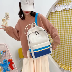 PIYU Newกระเป๋าเป้สะพายหลังสีแฟชั่นใหม่กระเป๋าเป้สะพายหลังไนลอนขนาดใหญ่สำหรับนักเรียนมัธยมปลายกระเป๋าเป้สะพายหลังนักเรียนออกแบบใหม่