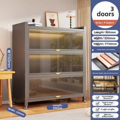 Dustproof Multi-layer Steel Bookcase With Doors