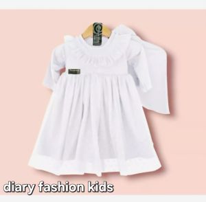 Gamis Bayi Dan Anak Perempuan / Alika Syari Kids / Free Set Hijab / Ukuran 0-3 Tahun / Imut Dan Lucu