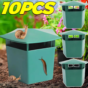 กรงดักที่ดักหอยทากพลาสติก10ชิ้นกรงดักแมลงกล่องหอยทากนำมาใช้ใหม่อุปกรณ์ทำสวนฟาร์มกรงป้องกันพืชผัก
