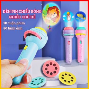 Đèn Pin Chiếu Hình Bằng Phim Ảnh 80 Hình Ngẫu Nhiên Cho Bé Thoả Thích Khám Phá Hình Động Vật Phương tiện giao thông Hoa quả đồ chơi cho bé đồ chơi thông minh
