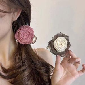 Tooyoo New Chinese Style Rose Hair Clip Vintage High-end Little Fresh Women Hair Claw Clip