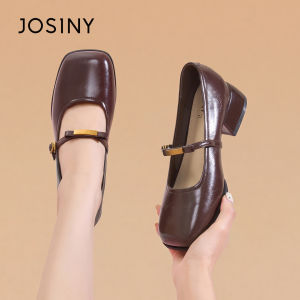 Josiny | Mary Jane New Spring French Black Single Shoes Coarse Heels