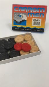 Carrom Men Wood 24pcs Omiya | Buah Carrom Wood | Carrom accessories Omiya