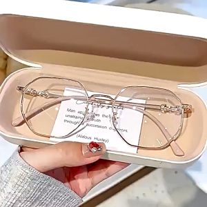 แว่นตากรองแสง กันแสงได้จริง ทรงแปดเหลี่ยมสุดฮิต อะไหล่ลายโซ่ น่ารักกก แบ๊วสุดๆๆ - Mellow BB02 - พร้อมส่งจากไทย 🇹🇭