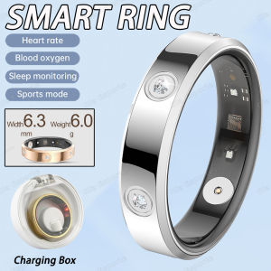 Military Grade Smart Ring Women Men Super narrow 6.3mm Heart Rate Health Stress measurement Monitor IP68 Waterproof Fashion Ring