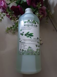 "NEW" Sauvens Massage Oil Minyak Urut Pijit Aroma Greentea mengandung olive oil 1 ltr