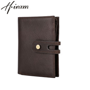 Hiram Genuine Leather Mens Short Wallet High Quality  Coin Purse Credit Card Holders Male Wallets