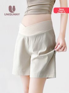 unisunny | Maternity Loose Fit Shorts Low Waist Cross Over Design