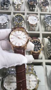 Sunlifex Jam Tangan Pria Anti Air Original Tali Kulit Kuarsa Bisnis Klasik Jam Tangan Cowok 7006