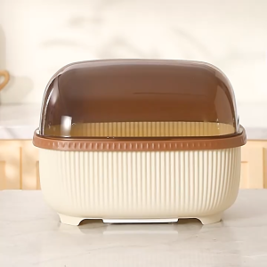 Dish Rack With Cover Dust-proof Insect-proof Dish Drain Rack Kitchen Storage Organizer Multi-functional Plastic Cutlery Rack