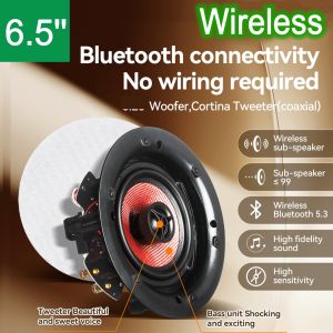 6.5 inch Wireless Bluetooth Ceiling Coaxial Sub Speaker Woofer 220V for Kitchen Living Room Meeting Room Coffee Shop