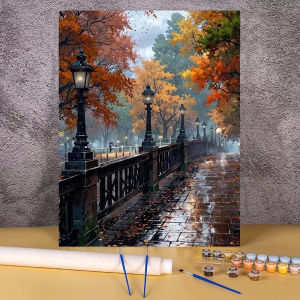 BILIBILI | Acrylic Paint By Numbers Vintage Building Oil Painting DIY Craft Kits For Adults Handmade Drawing Picture By Number Home Decor