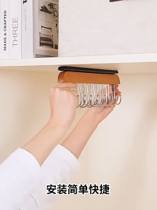 5PCS 16 Hooks Top Slide Rail Solid Wood Hanger Hat Bra Organizer Storage Multi Hook Hanger