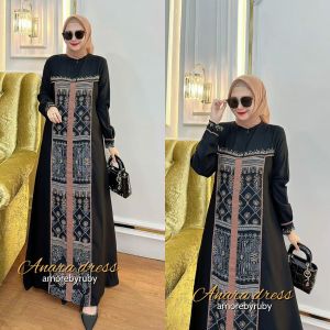 gamis motif simpel produk Amore by ruby edisi Anara dress