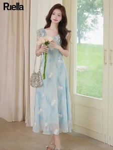puella | New Summer Gradient Embroidery Slimming A-line Dress