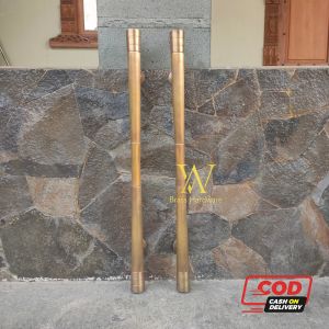 Handle Pintu Rumah Kuningan Motif Polos Garis Antik 90 cm 2 pcs