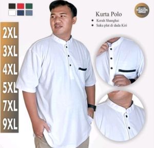 Baju Kurta Pria Dewasa Jumbo Polos Casual XXL 3XL 4XL 5XL 7XL 9XL