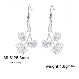 Cazador Flower Dandelion Drop Earrings for Women Aesthetic Stainless Steel Pendant Earrings Birthday Gift Wedding Jewelry 2025