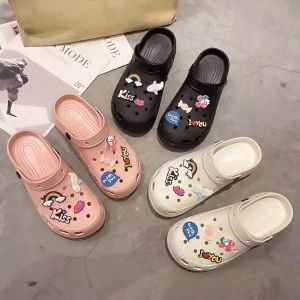 Slippers Cavernous Sandals For Women  Heightening Hole Summer Shoes DIY  Accessories Leaky Hole Beach Slippers Comfortable Breathable Outdoor/Indoor Slippers One Size Smaller