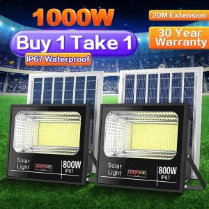 Buy 1 TAKE 1 Solar Light Outdoor Waterproof IP67 Solar Light Flood Light Street Lamp With Panel Built-in battery