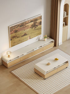 HETU | Luxury Small Living Room TV Stand Narrow Round Corner Storage Cabinet