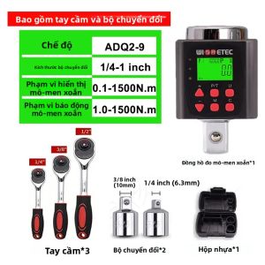 Máy Đo Mô-men Xoắn Kỹ Thuật Số Có Độ Chính Xác Cao 01-1500N.m Với Bộ Chuyển Đổi Tay Cầm Cờ Lê Mô-men Xoắn Cao Chuyên Dụng Cho Thép Kim Loại Crom-Vanadi