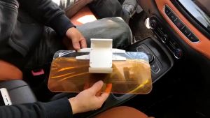 ส่งจากไทย แผ่นกรองแสง ที่บังแดดหน้ารถยนต์ ไม่ต้องใส่แว่นตาขับรถ 2 in 1 แผ่นกันแดดกลางวัน กรองแสงกลางคืน