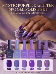 6Pcs/Set 15ml Purple Series Set Lavender Grape Purple Soak-Off UV LED Gel Polish Semi Permanent Nail Art DIY