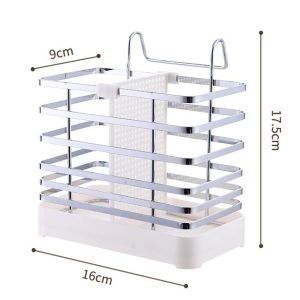 Kitchen Wall Mounted Chopsticks Spoon Drainage Anti-mold Storage Rack Square Shape Utensils Organizer Style China
