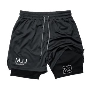 Gym Jogging Training Workout Fitness Sport 2-in-1 Shorts Compression Men T-shirt Summer Quick Dry Running Accessories Activewear