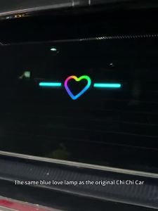 Solar Powered Heart Shape Car Rear Window LED Light Suction Cup Rechargeable Auto Windshield Atmosphere Decorative Neon Lamp 