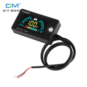 diymore DC 8-100V LCD Digital Display Two-Wire Voltage and Electricity Indicator Universal Battery Ternary/Lithium Iron/Acid Batteries with Temperature Displa