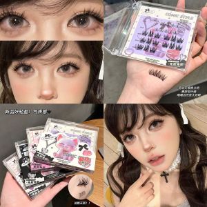 No-glue Natural Looking Fake Eyelashes Set Cappuvini Brand Curly Effect No.34 Cluster Womens Style Combination Plate Upper Lower