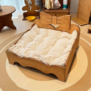 Solid Wood Pet Bed Indoor Small Medium Dog Bed Cat Dog Bed Breathable Warm All Season Universal Miniature Durable Dog Nest