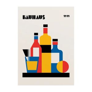 Bauhaus Retro Abstract Canvas Poster Pop Art Geometric Print Modern Wall Art Picture for Living Room Dormitory Home Decoration