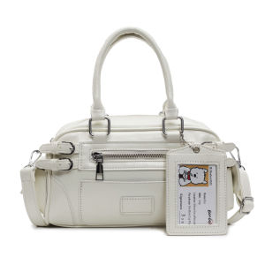 Hefei Summer New Small Bowling Bag Womens Fashion Single Shoulder Crossbody Bag Simple Trendy Magnetic Buckle Soft PU Leather