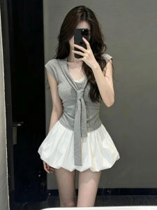 PEIZIXUAN | French Flared Hem Short Sleeve Dress Set Summer