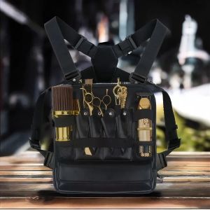 ใหม่ PU หนังอเนกประสงค์ Chest RIG กระเป๋าเครื่องมือสําหรับช่างทําผมกรรไกรตัดผมจัดแต่งทรงผมตัดผมเครื่องมือแบบพกพากระเป๋าเป้สะพายหลัง