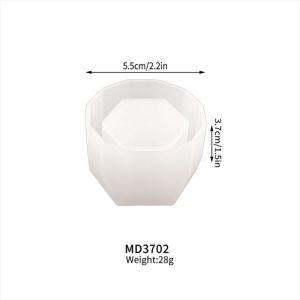 Succulent Flower Pot Silicone Mold DIY Oval Jewelry Storage Box Gypsum Epoxy Resin Mold Craft Art Home Decoration